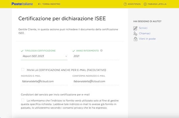 Scaricare ISEE poste di anni precedenti