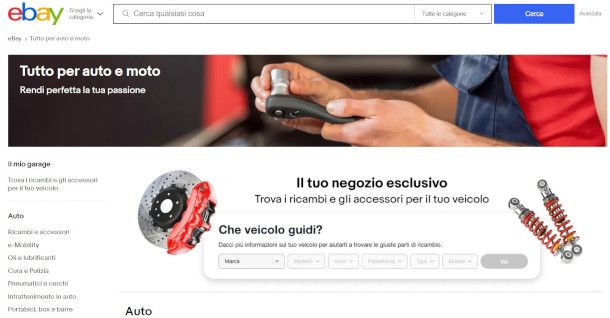 sito eBay sezione Motori