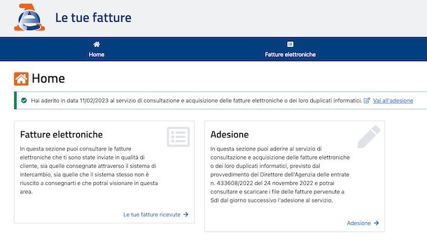 Consultazione fatture elettroniche