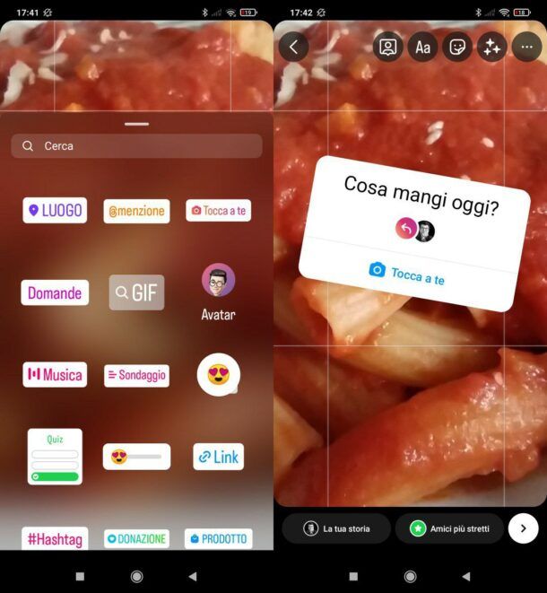 Come usare adesivo Tocca a te su Instagram