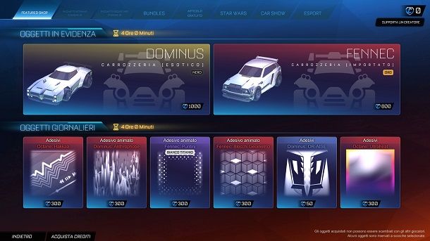 Featured Shop Fennec Rocket League