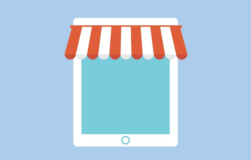 Schermo ipad blu disegnato