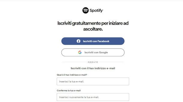 sottoscrizione piano Free Spotify