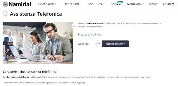 Assistenza telefonica Namirial