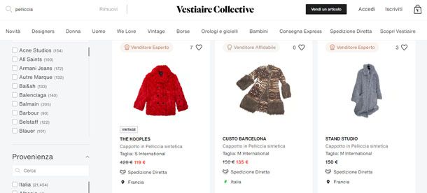 Vestiaire Collective per vendere pellicce