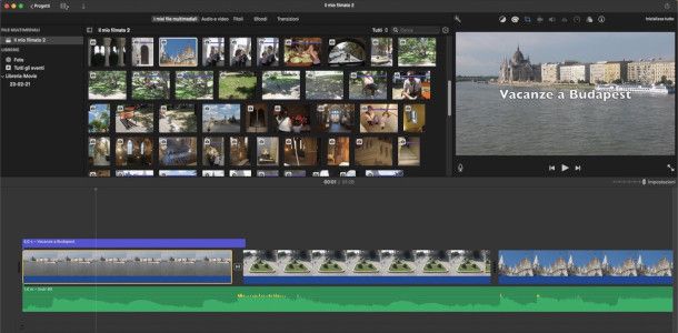 schermata iMovie su macOS