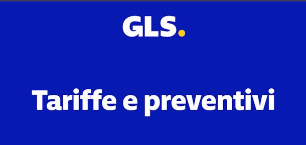 Costi spedizione GLS