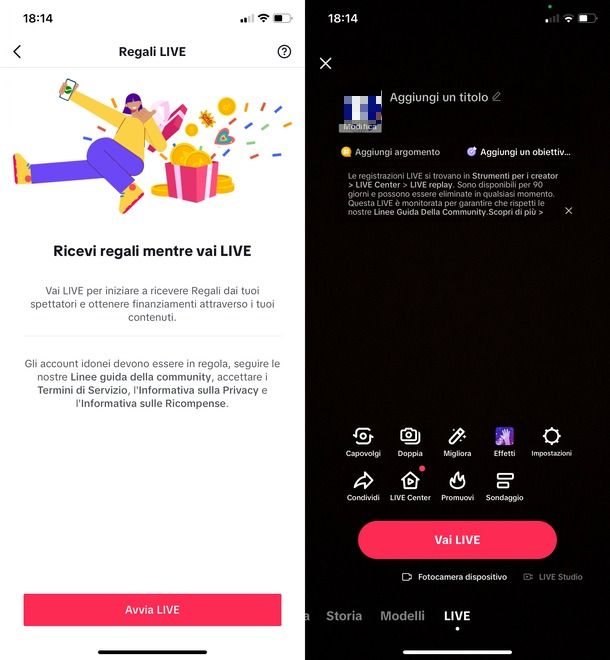 Regali LIVE TikTok