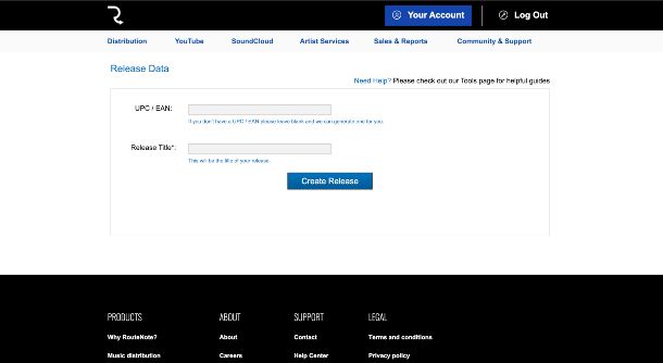 RouteNote distribuzione