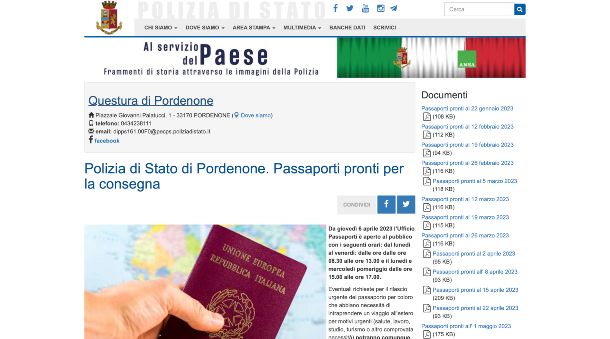 Polizia di Stato, Questura di Pordenone