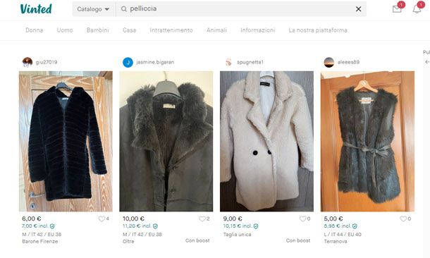Vinted per vendere pellicce