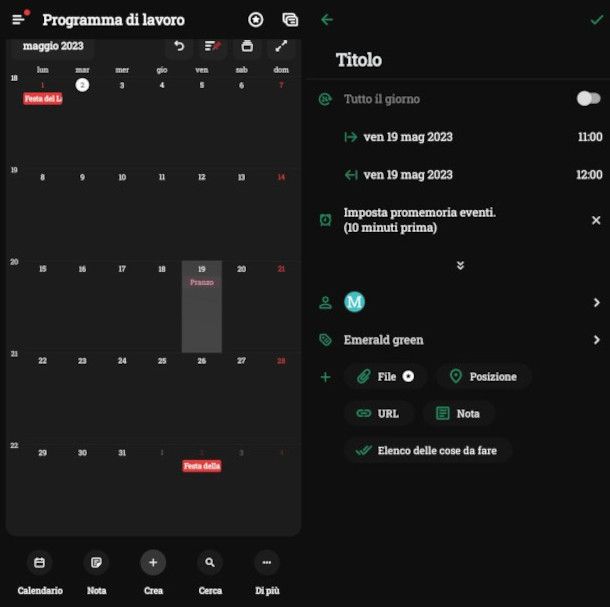 schermate app Time Tree