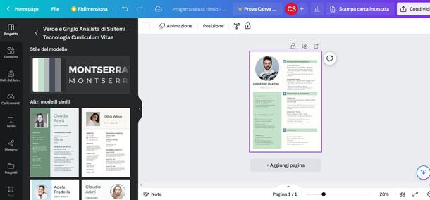 Canva per CV