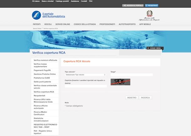 Il portale dell'Automobilista