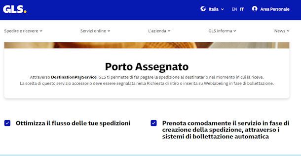 Come spedire con GLS in porto assegnato