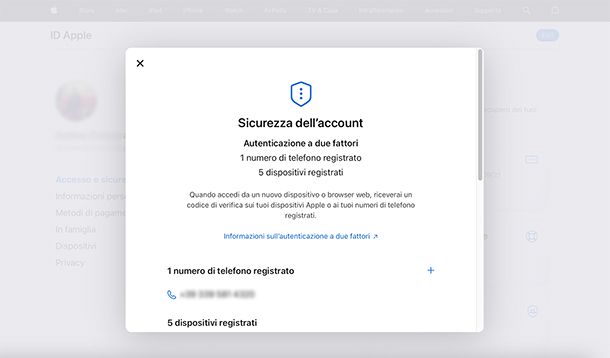 Come togliere autenticazione a due fattori ID Apple