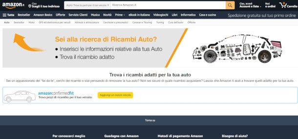 Siti per ricambi auto