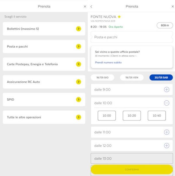 prenotazione ticket app Ufficio Postale