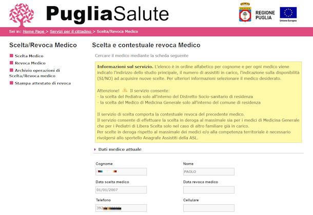 Cambio medico online Puglia