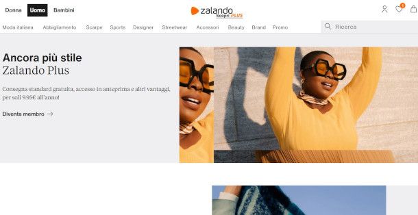 pagina di Zalando Plus