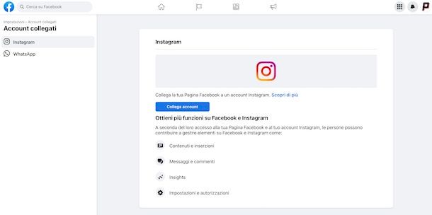 Collegare Facebook a Instagram