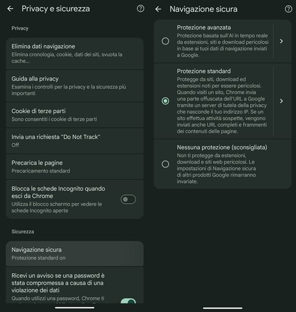 Blocco nativo del browser Google Chrome