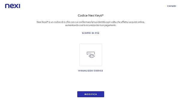 Come recuperare codice Nexi Key6