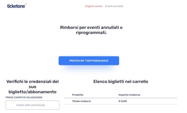 Rimborso TicketOne