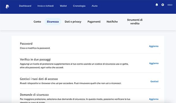 Come togliere autenticazione a due fattori PayPal