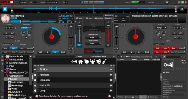 interfaccia Virtual DJ