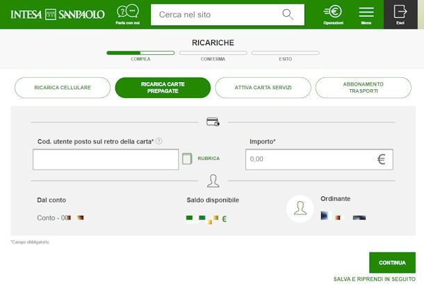 Come ricaricare una prepagata Intesa Sanpaolo