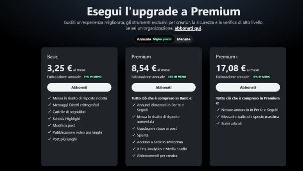Come funziona X Premium
