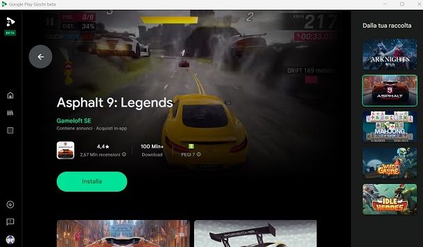 Come installare app da Google Play Giochi su PC