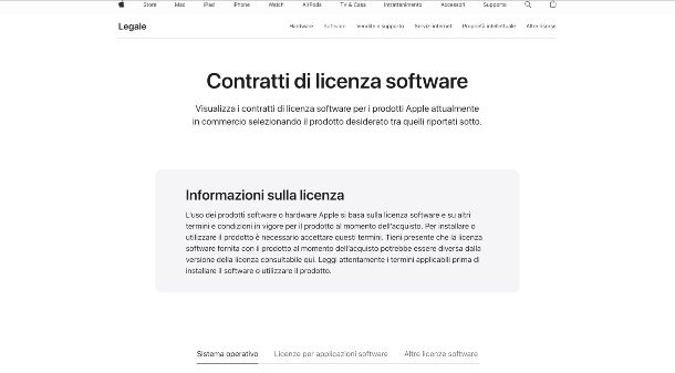 Apple contratti di licenza macOS