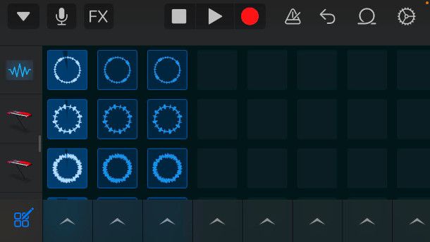 modalità Live Loops GarageBand iPhone