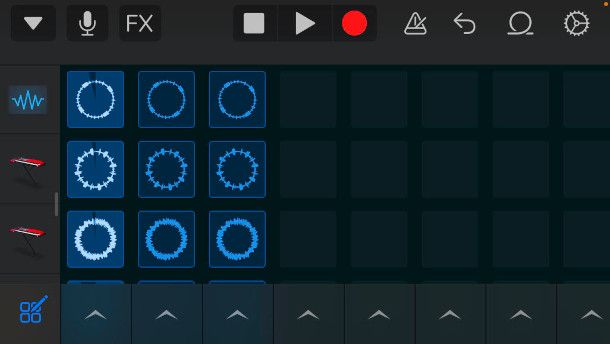 modalità Live Loops GarageBand iPhone