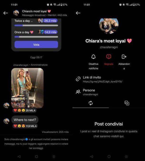 Come iscriversi a un canale broadcast su Instagram