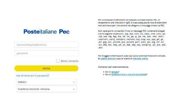 Come accedere alla PEC di Poste Italiane
