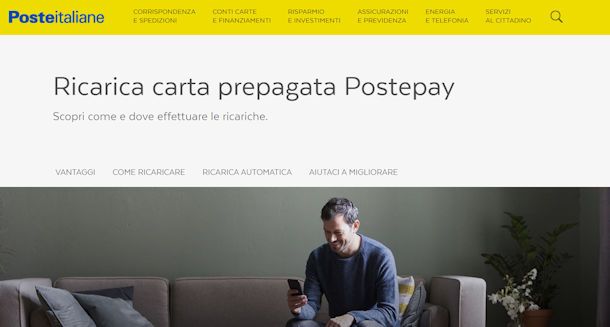 Come ricaricare una prepagata Postepay