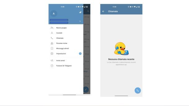 Chiamate con app Telegram