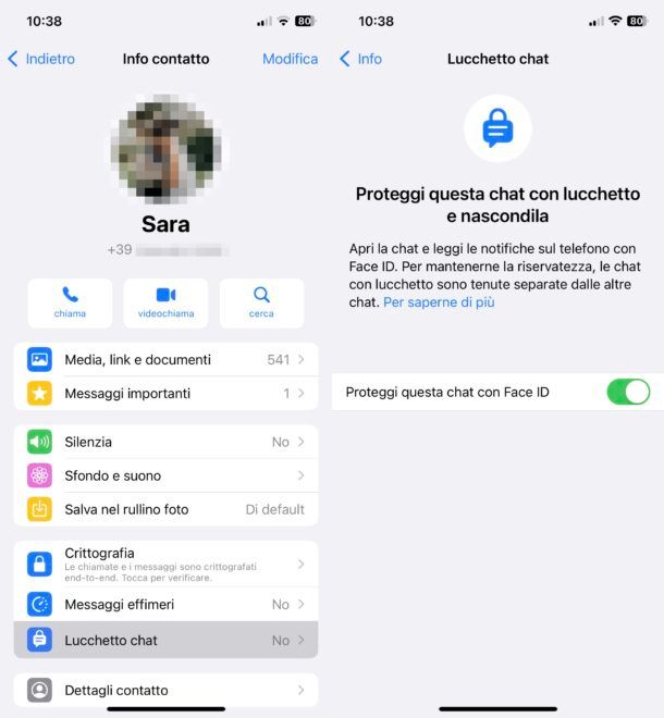 Bloccare chat WhatsApp su iPhone