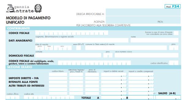 F24 Agenzia delle Entrate