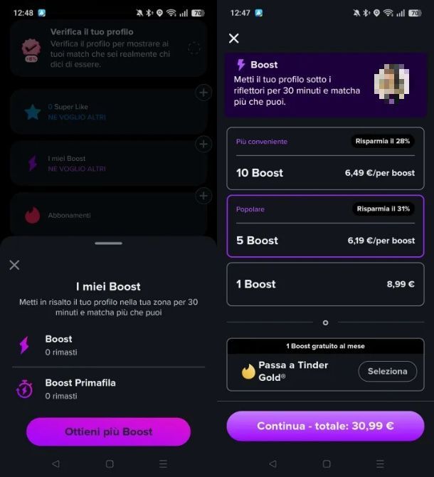 Come avere Boost gratis su Tinder