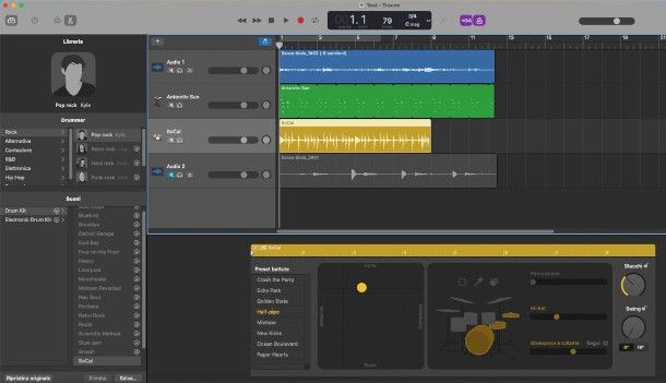 interfaccia GarageBand Mac