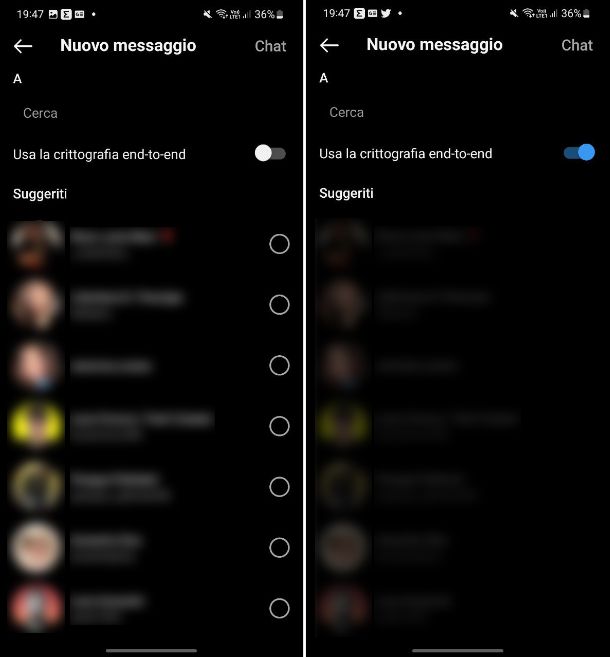 Come criptare un messaggio Instagram