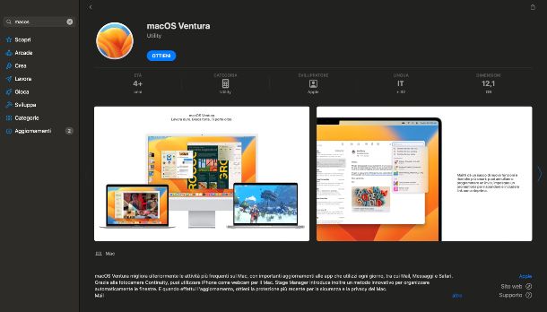 macOS Ventura su Apple Store