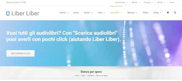 LiberLiber, sito audiolibri