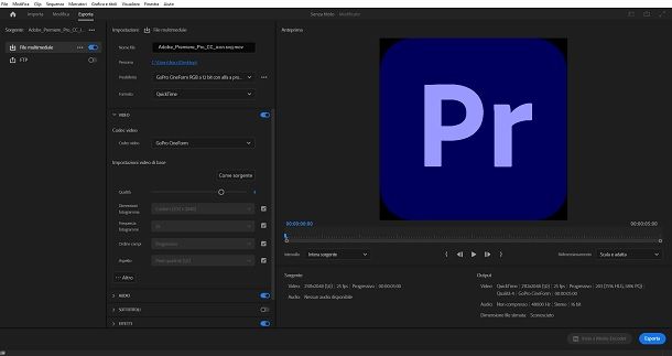 Come esportare un video da Premiere