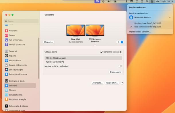Come vedere due cose diverse su due monitor: Mac
