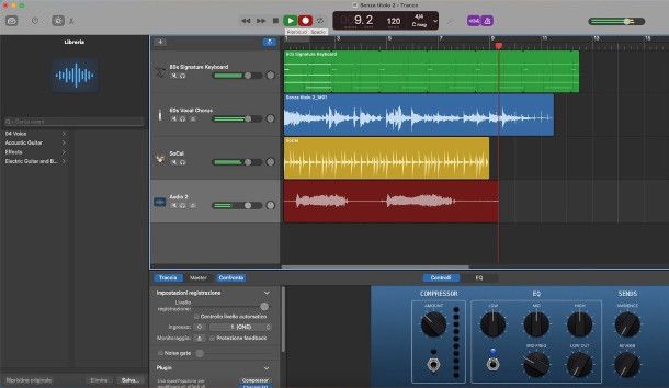 Registrazione e editing voce GarageBand Mac